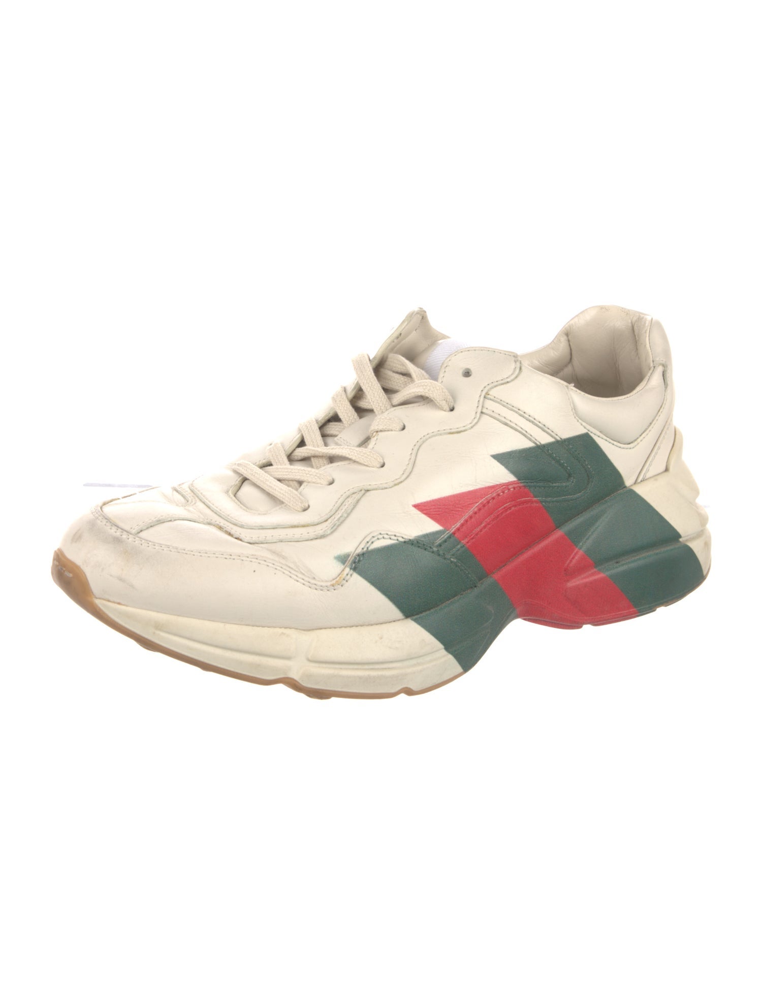 Gucci Web Accent Leather Sneakers
