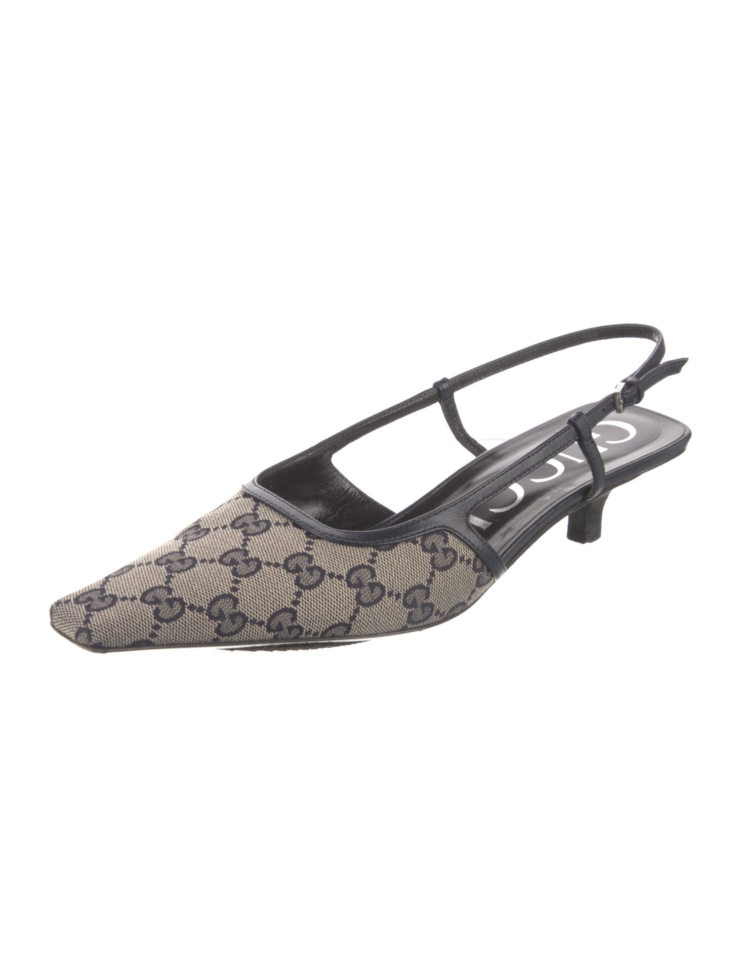 Gucci GG Canvas Canvas Slingback Pumps