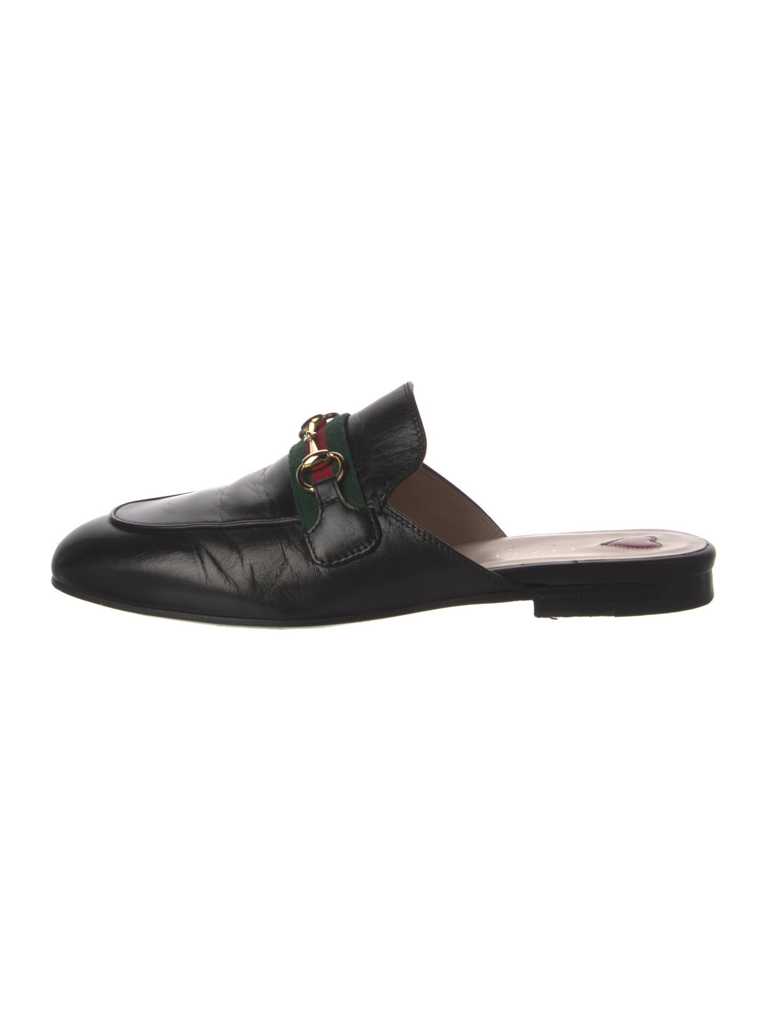 Gucci Web Accent Leather Mules