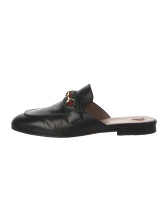 Gucci Web Accent Leather Mules