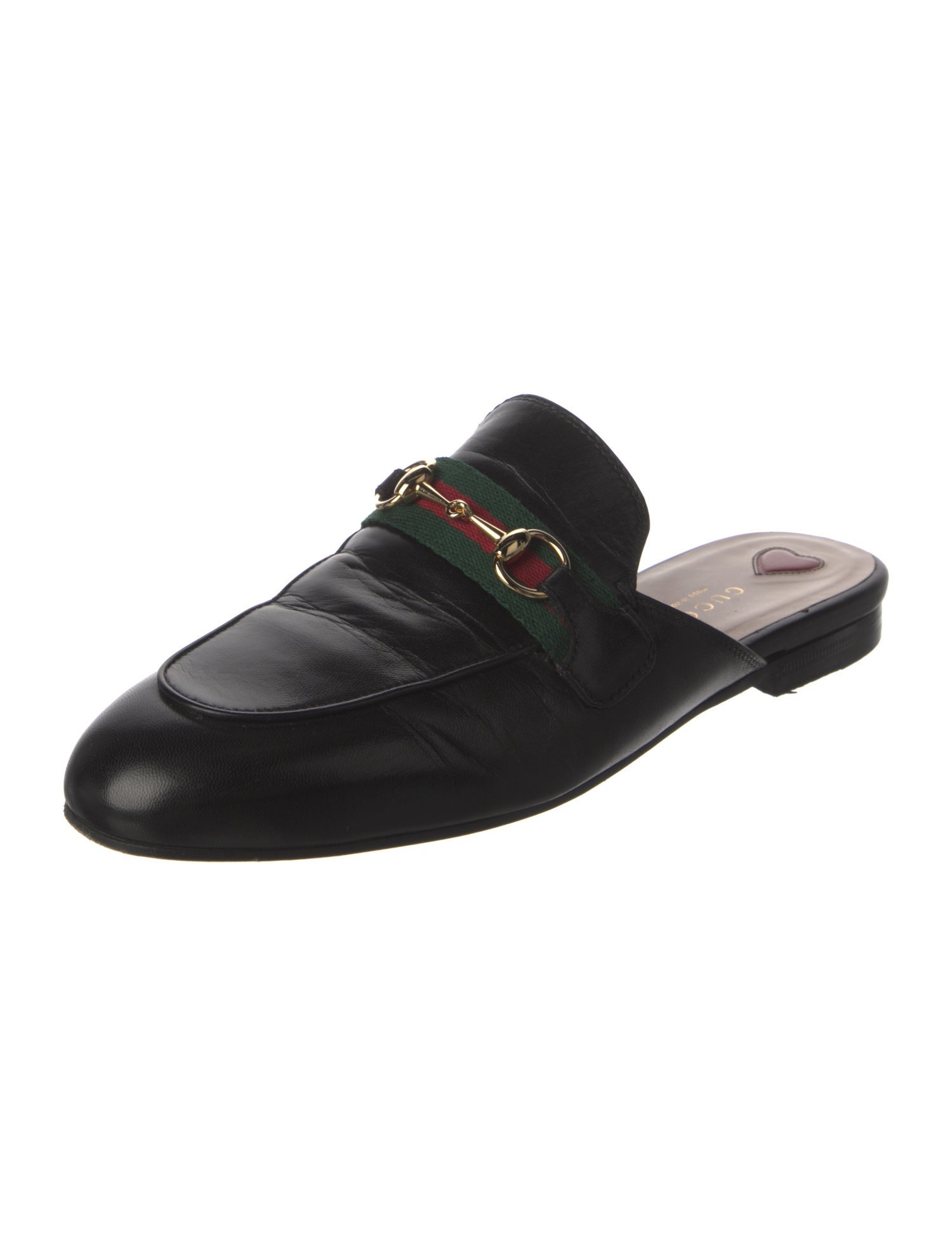 Gucci Web Accent Leather Mules