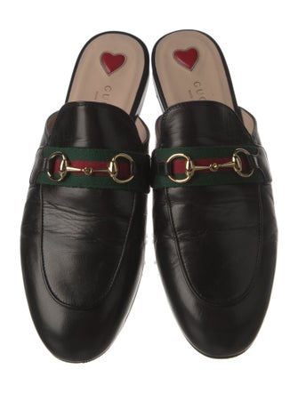 Gucci Web Accent Leather Mules