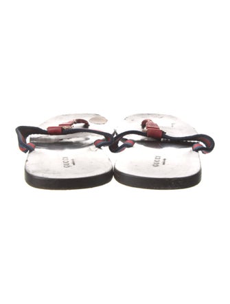 Gucci Web Accent Canvas Flip Flops