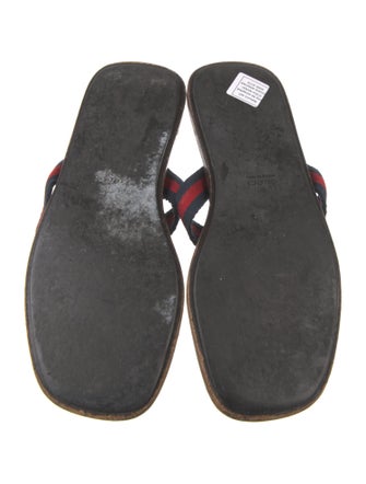 Gucci Web Accent Canvas Flip Flops