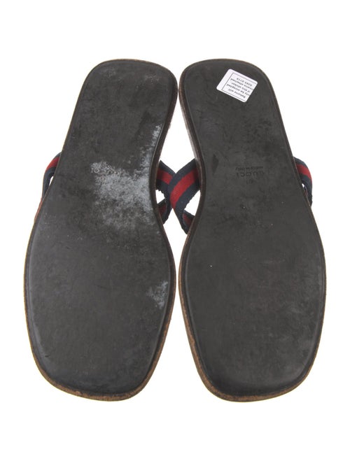 Gucci Web Accent Canvas Flip Flops