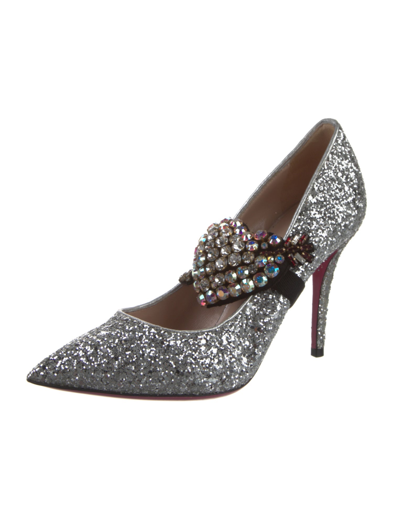 Gucci Glitter Crystal Embellishments Pumps