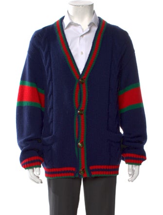 Gucci Web Accent Wool Cardigan