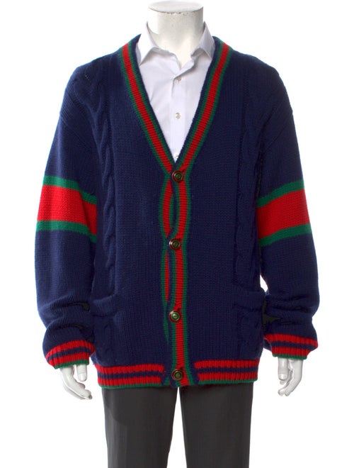 Gucci Web Accent Wool Cardigan
