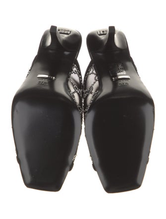 Gucci Mesh Crystal Embellishments Slides