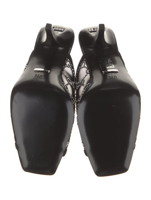 Gucci Mesh Crystal Embellishments Slides