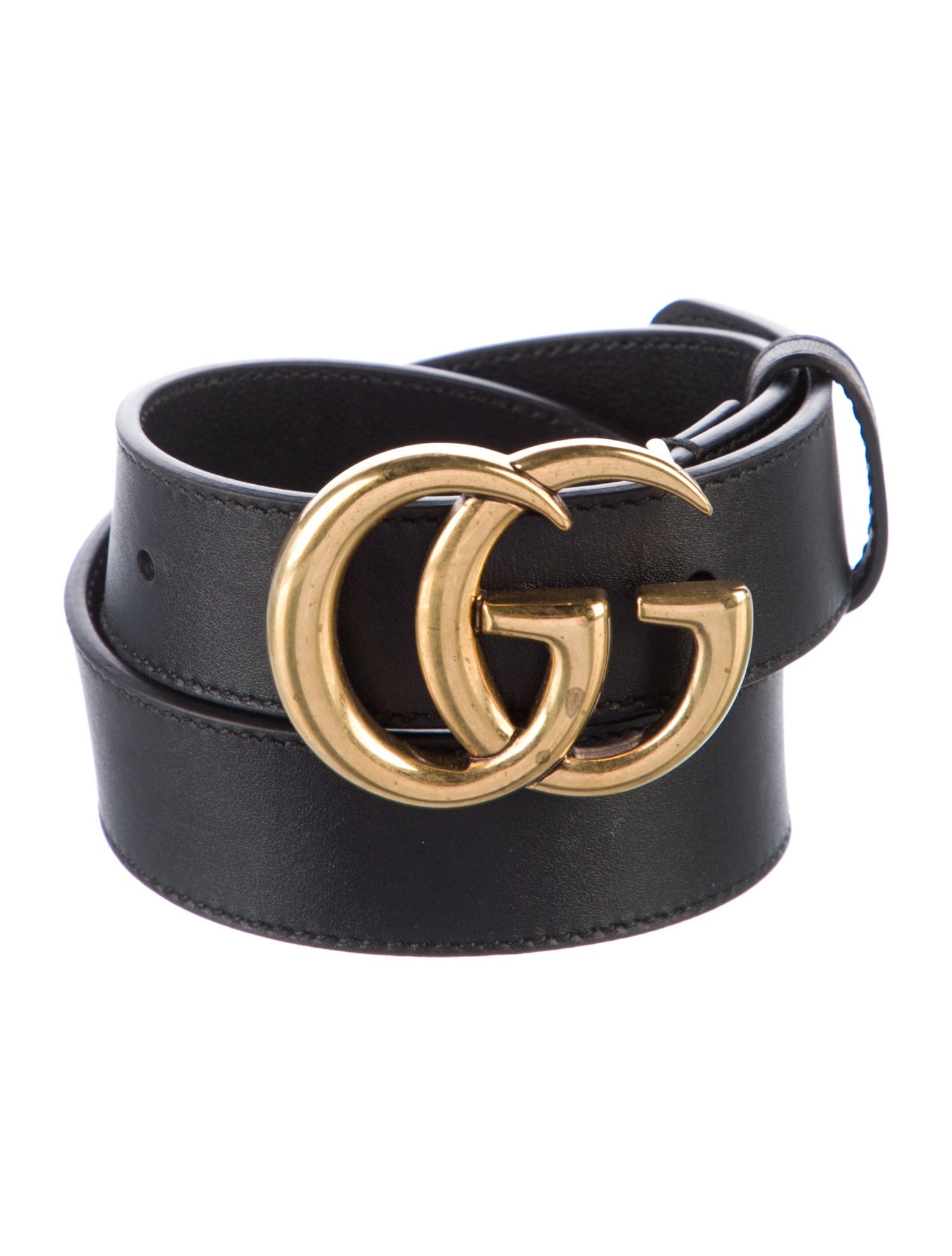 Gucci Double G Logo Leather Belt