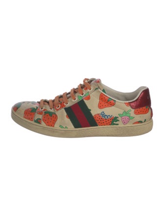 Gucci Web Accent Leather Sneakers