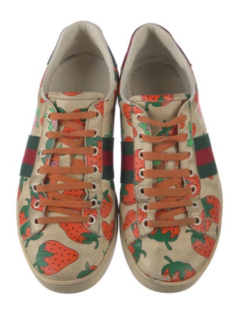Gucci Web Accent Leather Sneakers