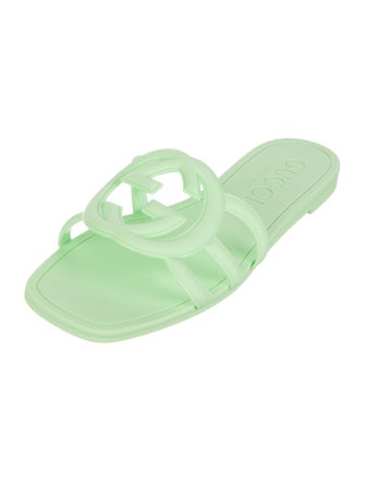 Gucci Interlocking G Logo Rubber Slides