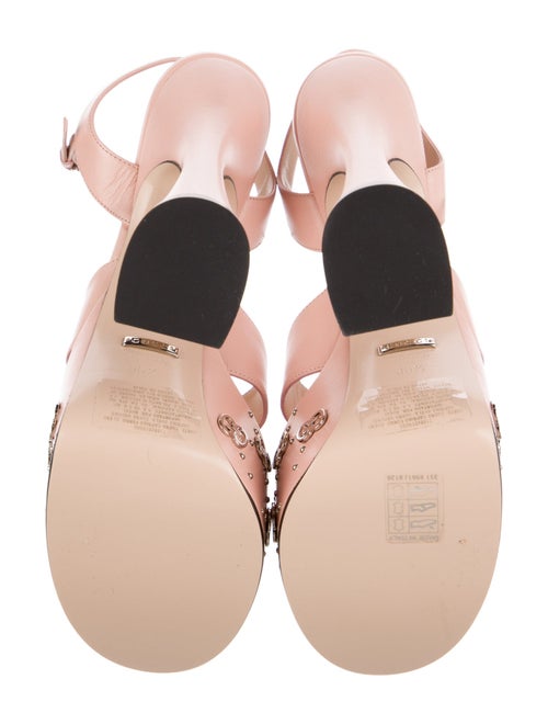 Gucci GG Logo Leather Slingback Sandals