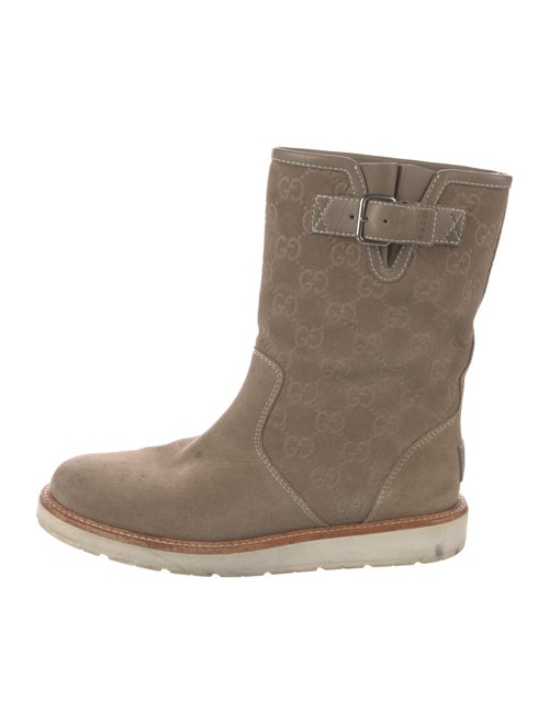 Gucci GG Signature Suede Moto Boots