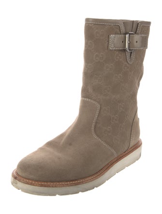 Gucci GG Signature Suede Moto Boots