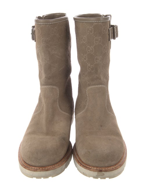 Gucci GG Signature Suede Moto Boots