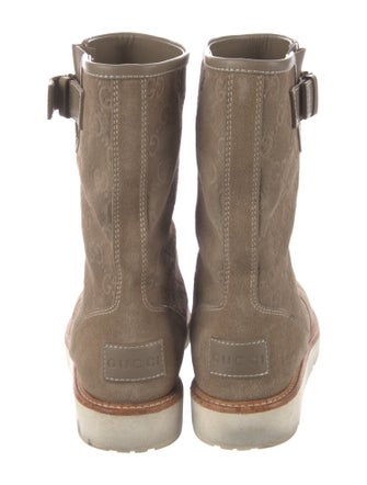 Gucci GG Signature Suede Moto Boots