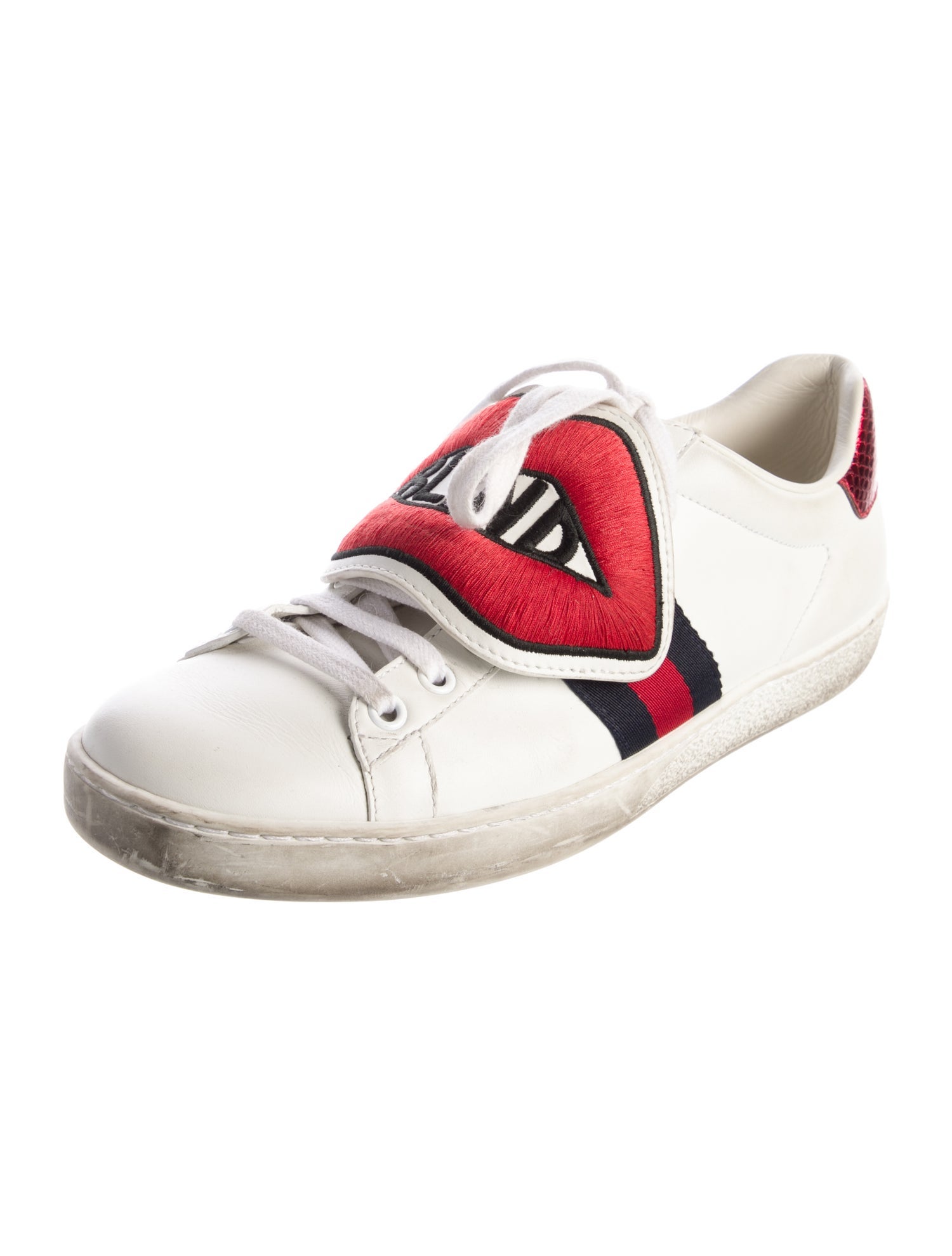 Gucci Leather Animal Print Sneakers