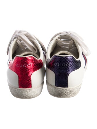 Gucci Leather Animal Print Sneakers