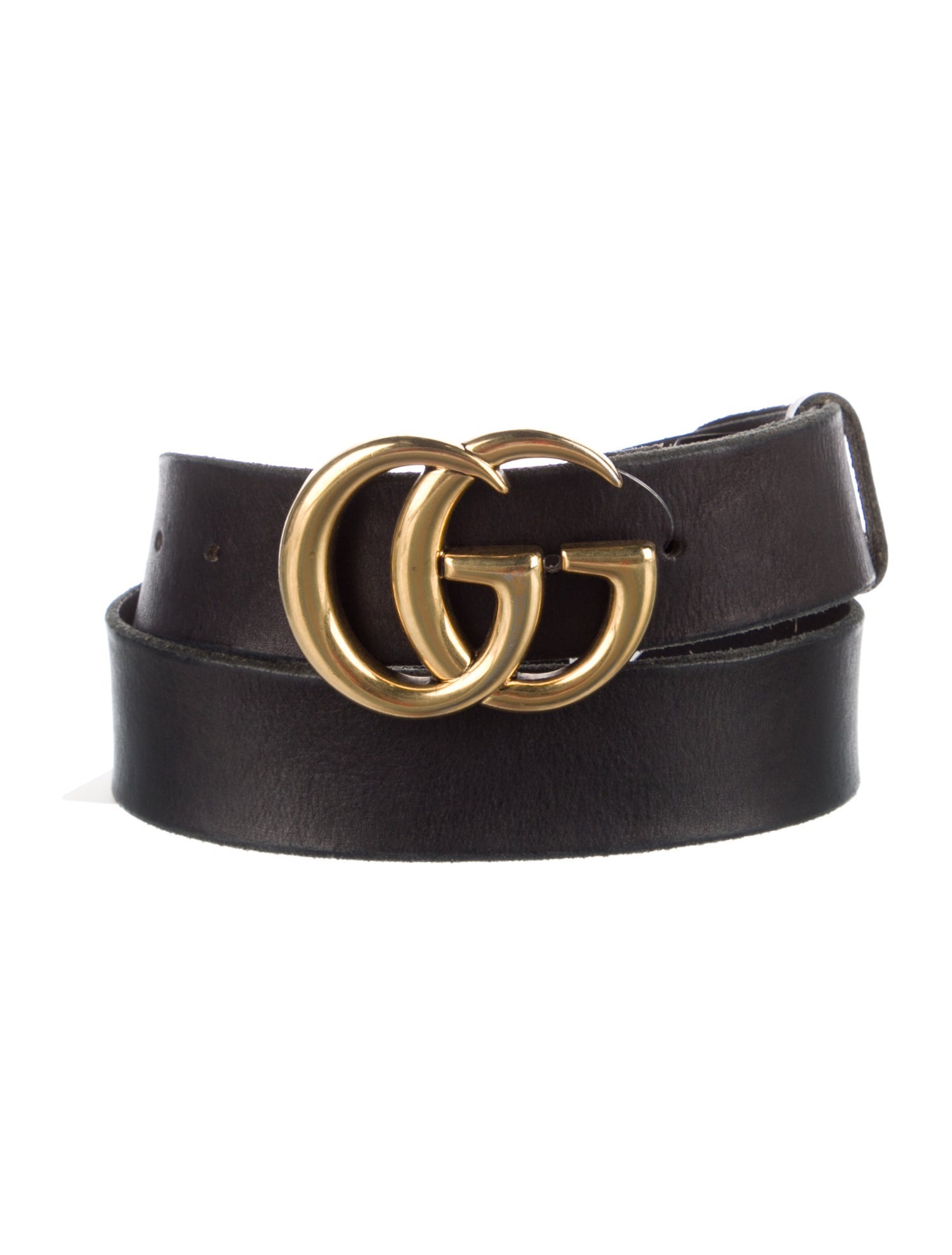 Gucci Double G Logo Leather Belt