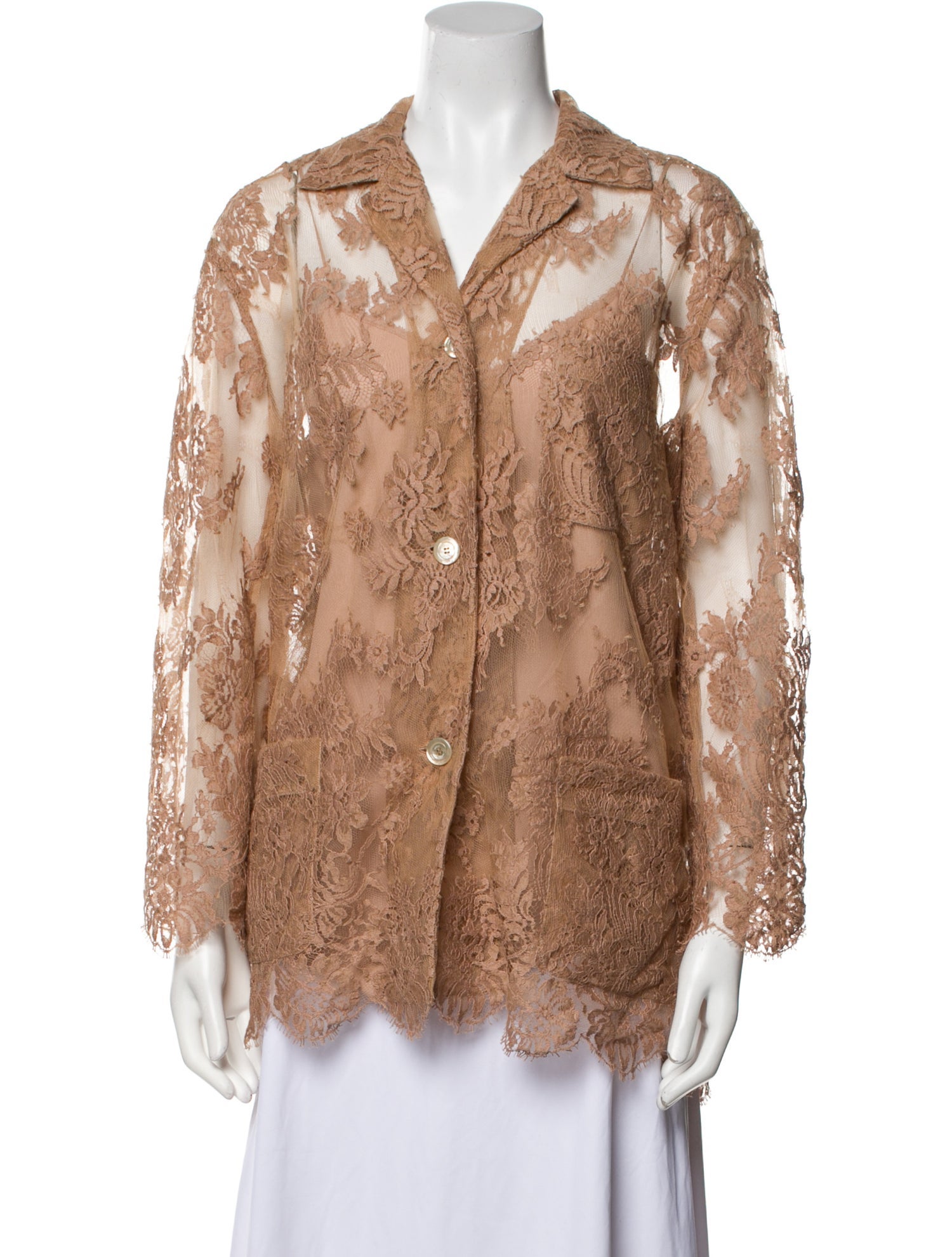 Gucci 2022-2023 Lace Pattern Button-Up Top w/ Tags