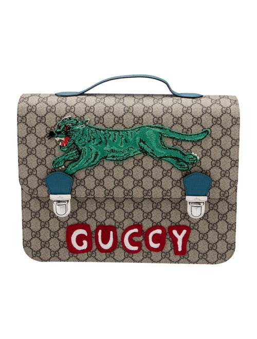 Gucci Kid's Tiger GG Supreme Backpack