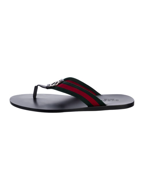 Gucci 2010's Web Accent Flip Flops