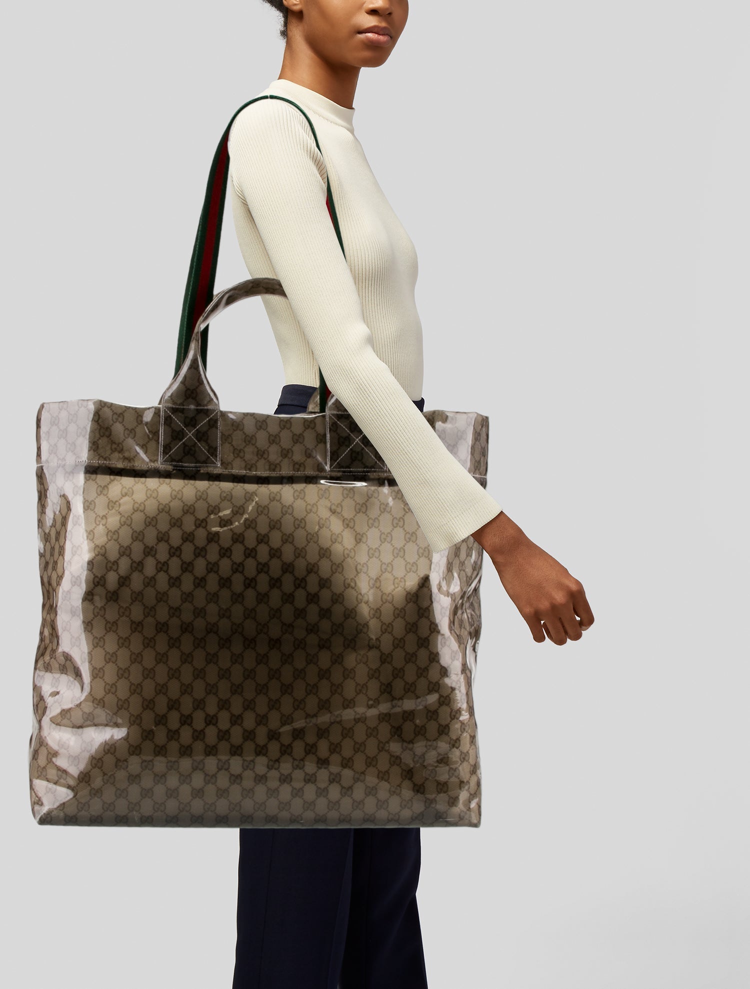 Gucci GG Supreme GG See-Through Tote Large