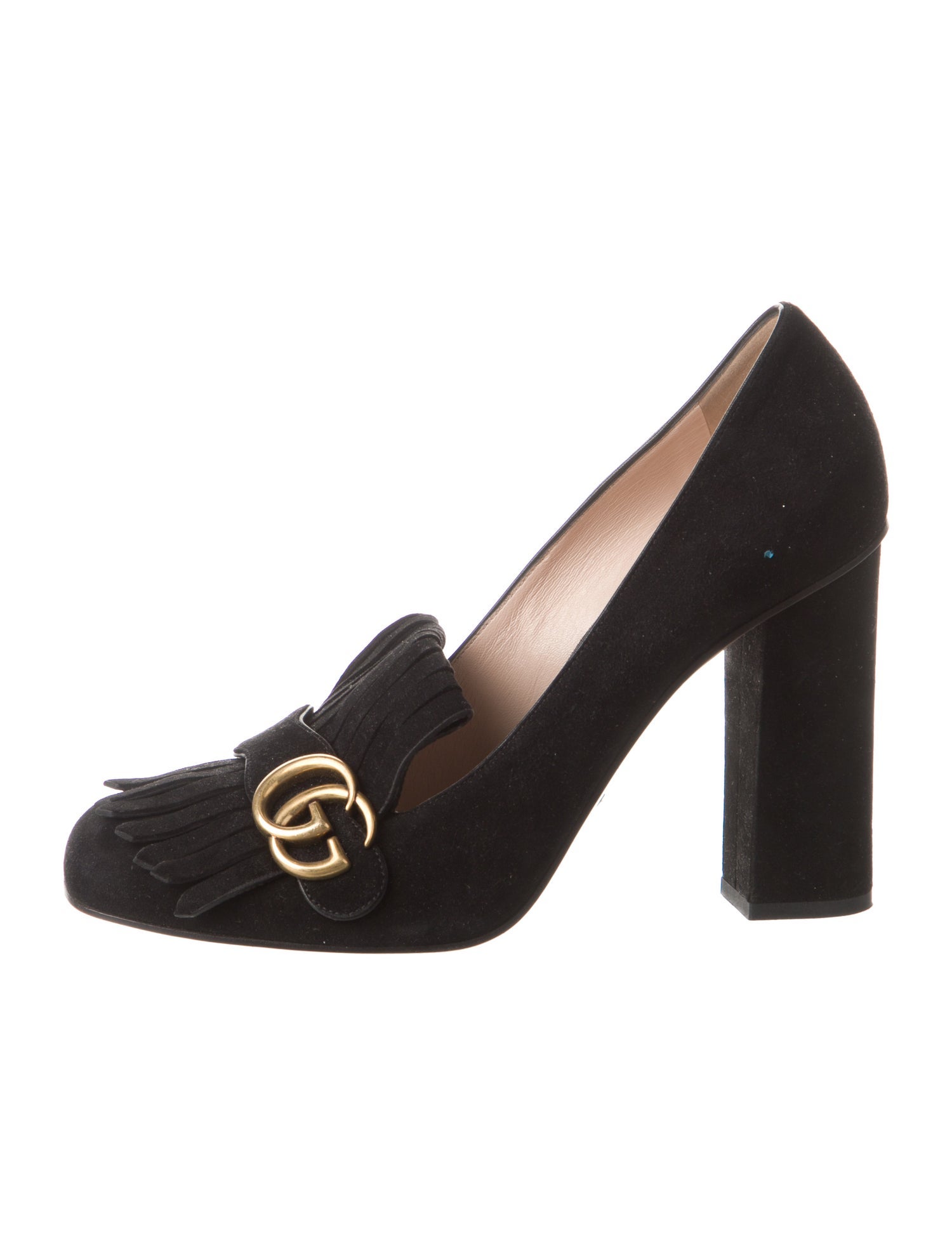 Gucci Double G Logo Suede Pumps