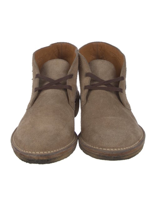 Gucci Suede Graphic Print Lace-Up Boots