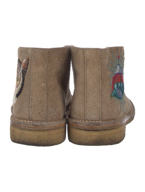 Gucci Suede Graphic Print Lace-Up Boots