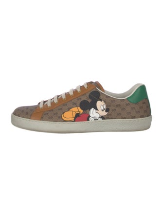 Gucci x Disney Printed Leather Trim Embellishment Sneakers