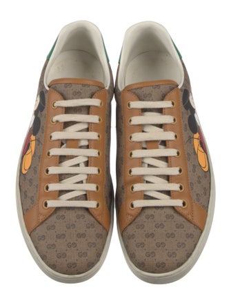 Gucci x Disney Printed Leather Trim Embellishment Sneakers