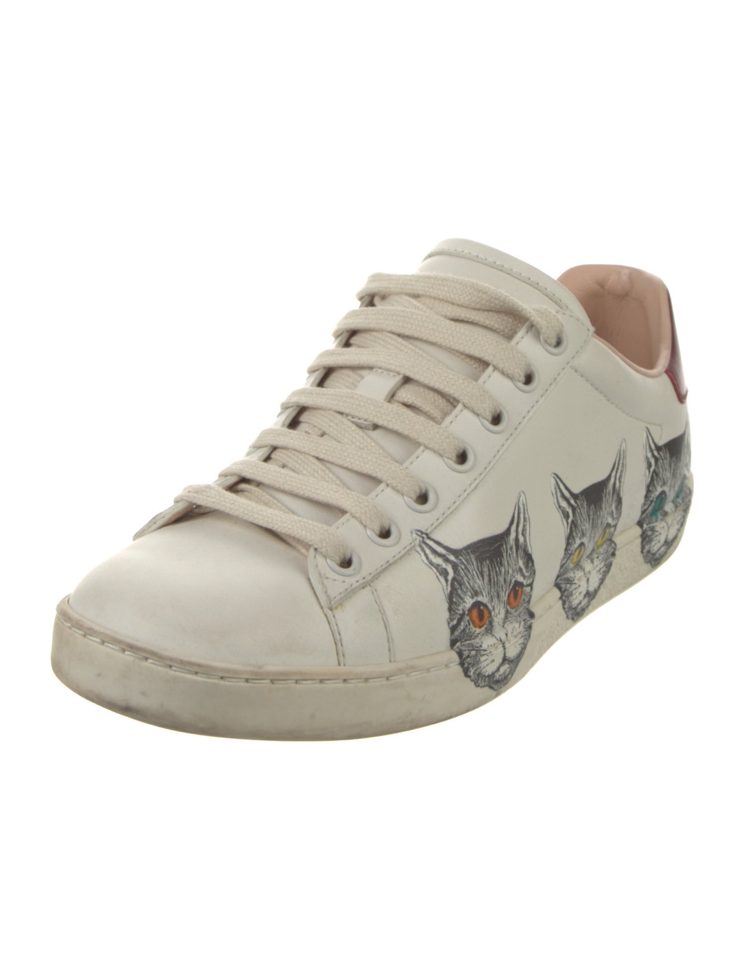 Gucci Leather Graphic Print Sneakers