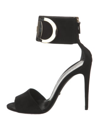 Gucci Hasler Horsebit Accent Suede Sandals