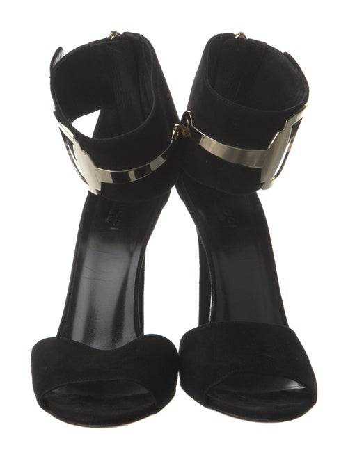 Gucci Hasler Horsebit Accent Suede Sandals