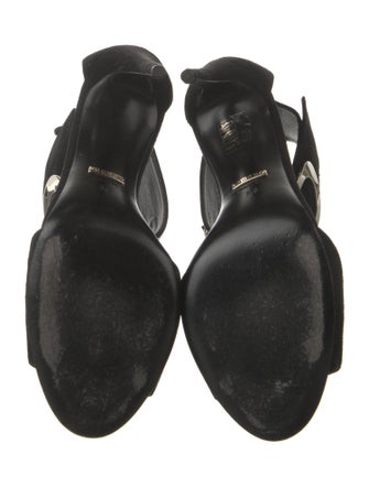 Gucci Hasler Horsebit Accent Suede Sandals