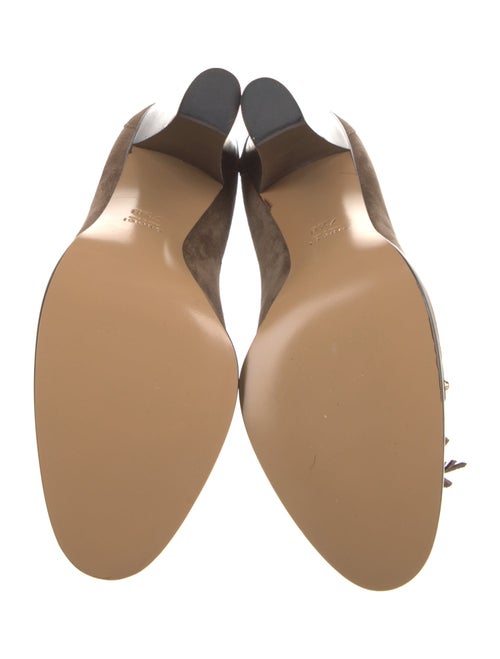 Gucci Horsebit Accent Suede Pumps