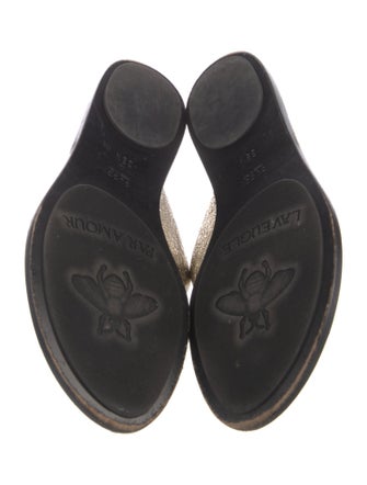 Gucci Double G Logo Leather Slides
