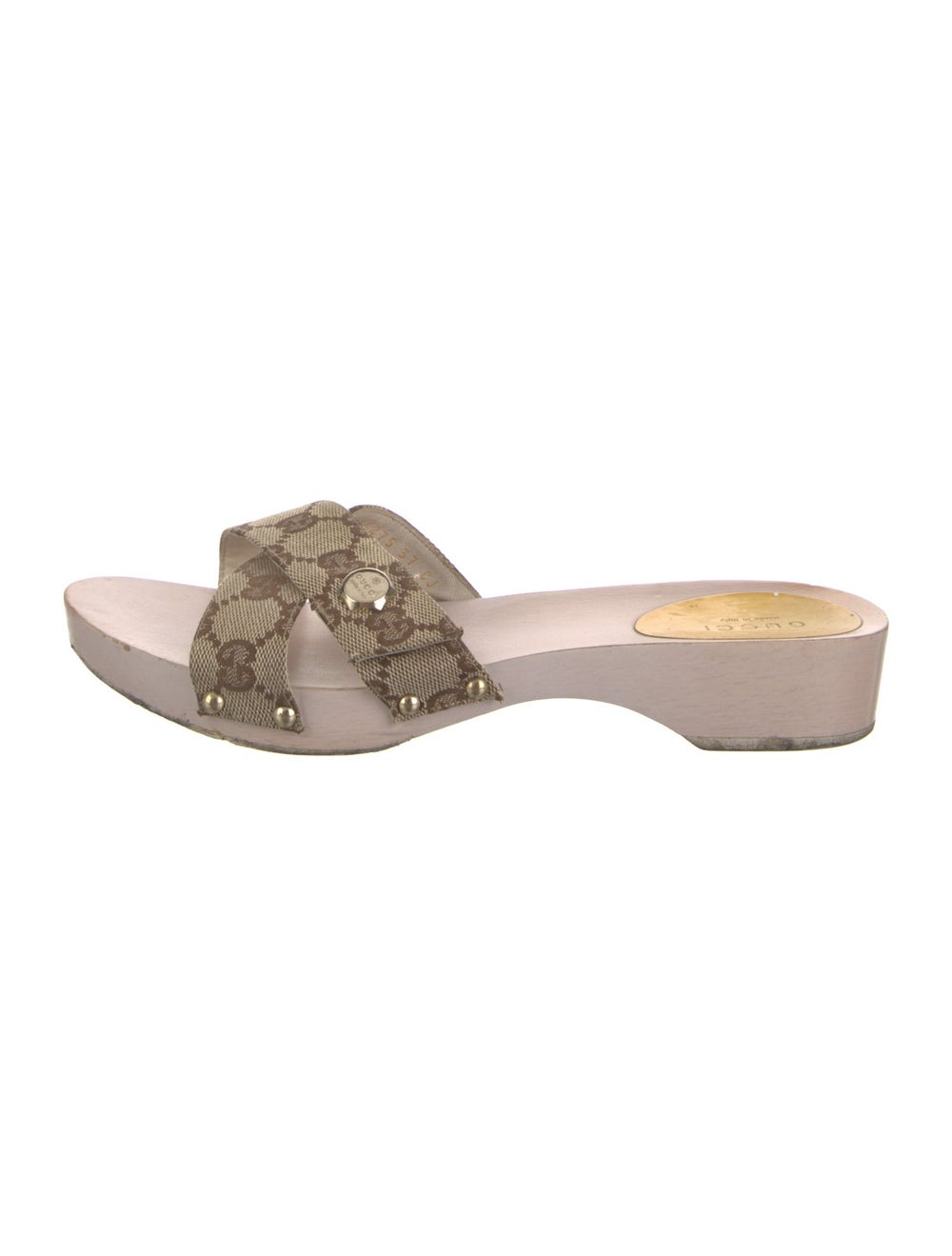 Gucci Canvas Slides Neutrals GG Canvas Crossover … - image 1