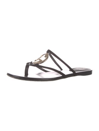 Gucci Interlocking G Logo Leather Slides