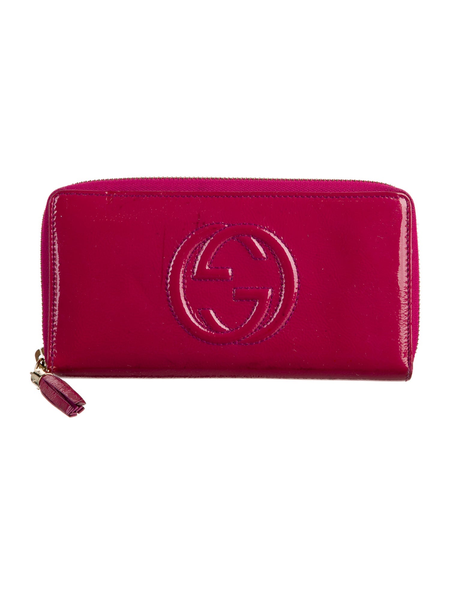 Gucci Soho Zip Around Wallet Interlocking G Logo Continental Wallet