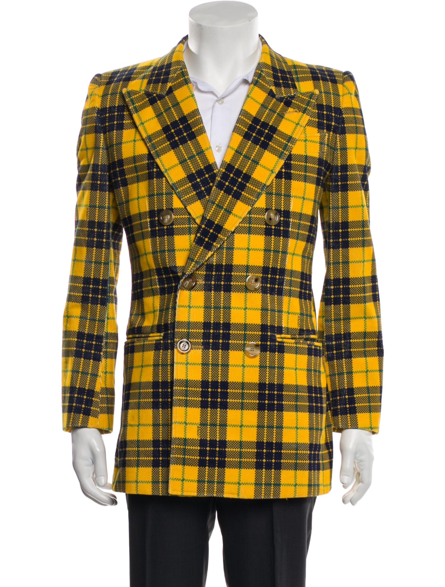 Gucci Signature Logo Plaid Print Blazer