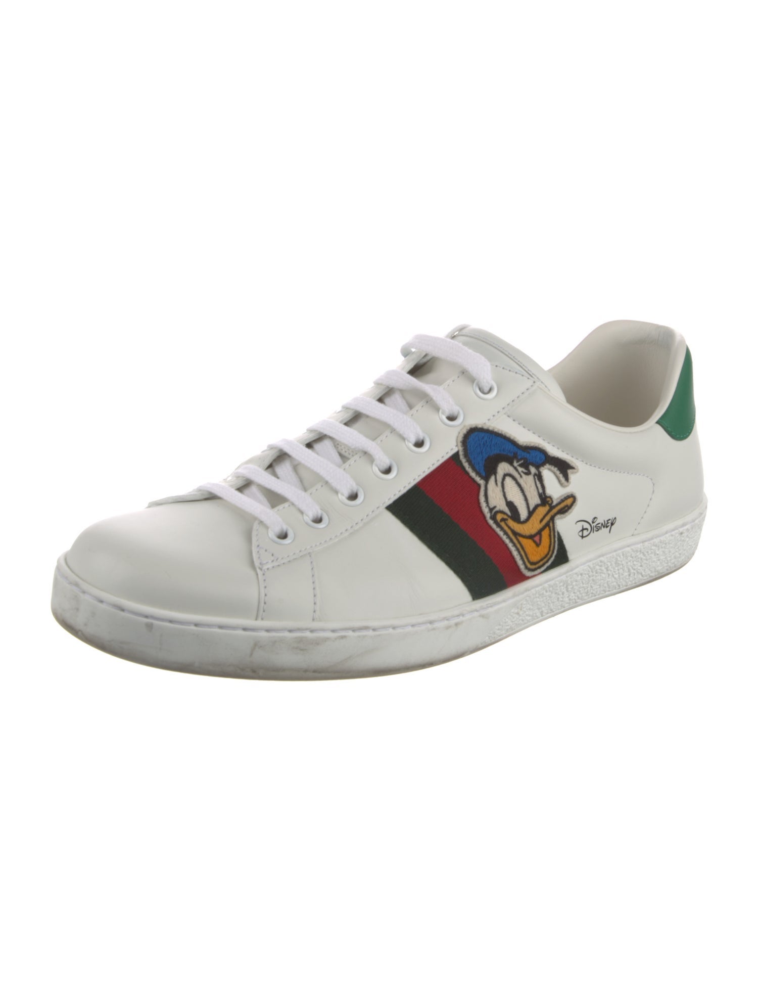 Gucci x Disney Web Accent Leather Sneakers