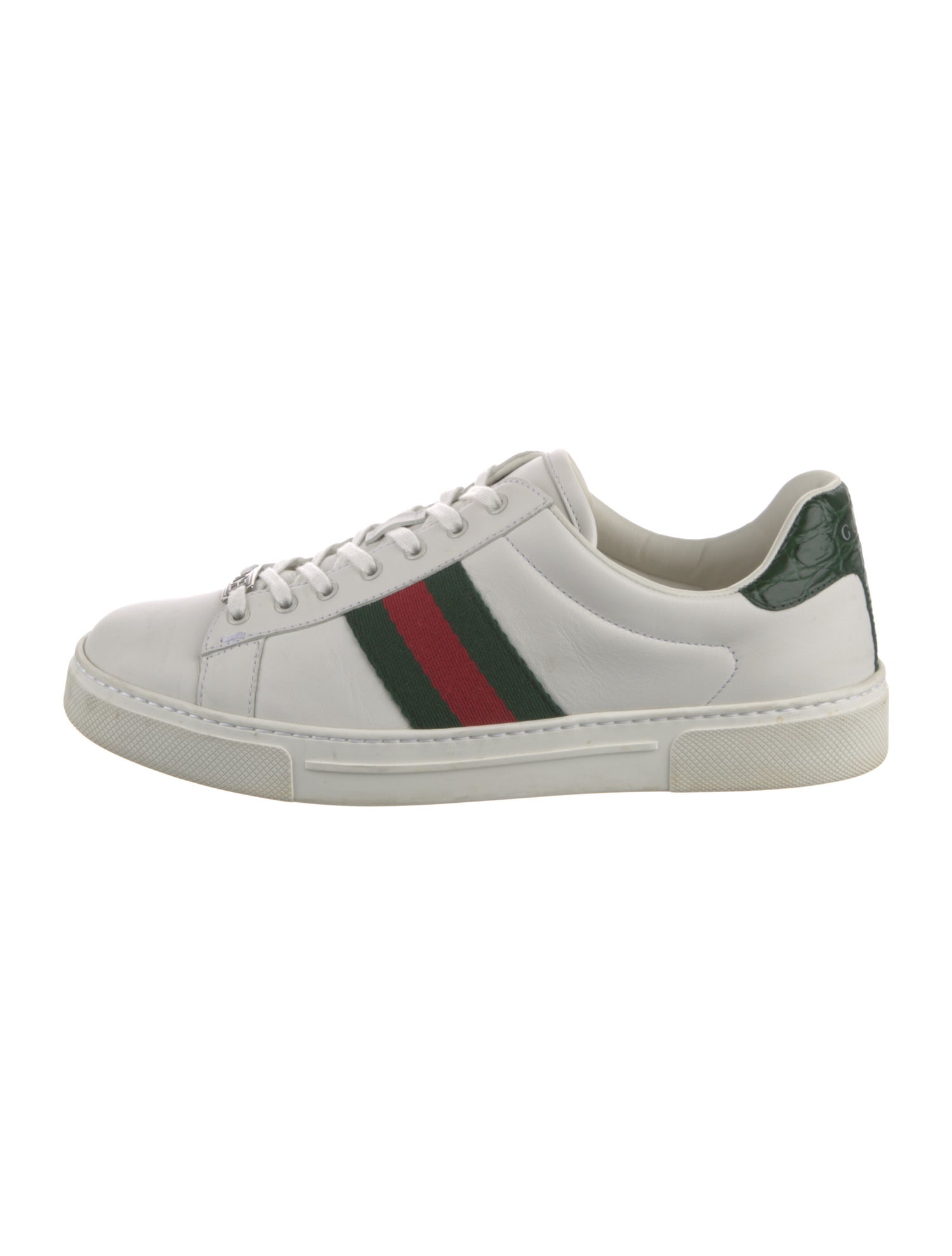 Gucci Web Accent Leather Sneakers