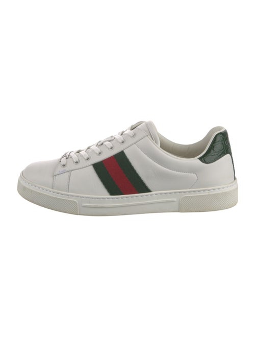 Gucci Web Accent Leather Sneakers