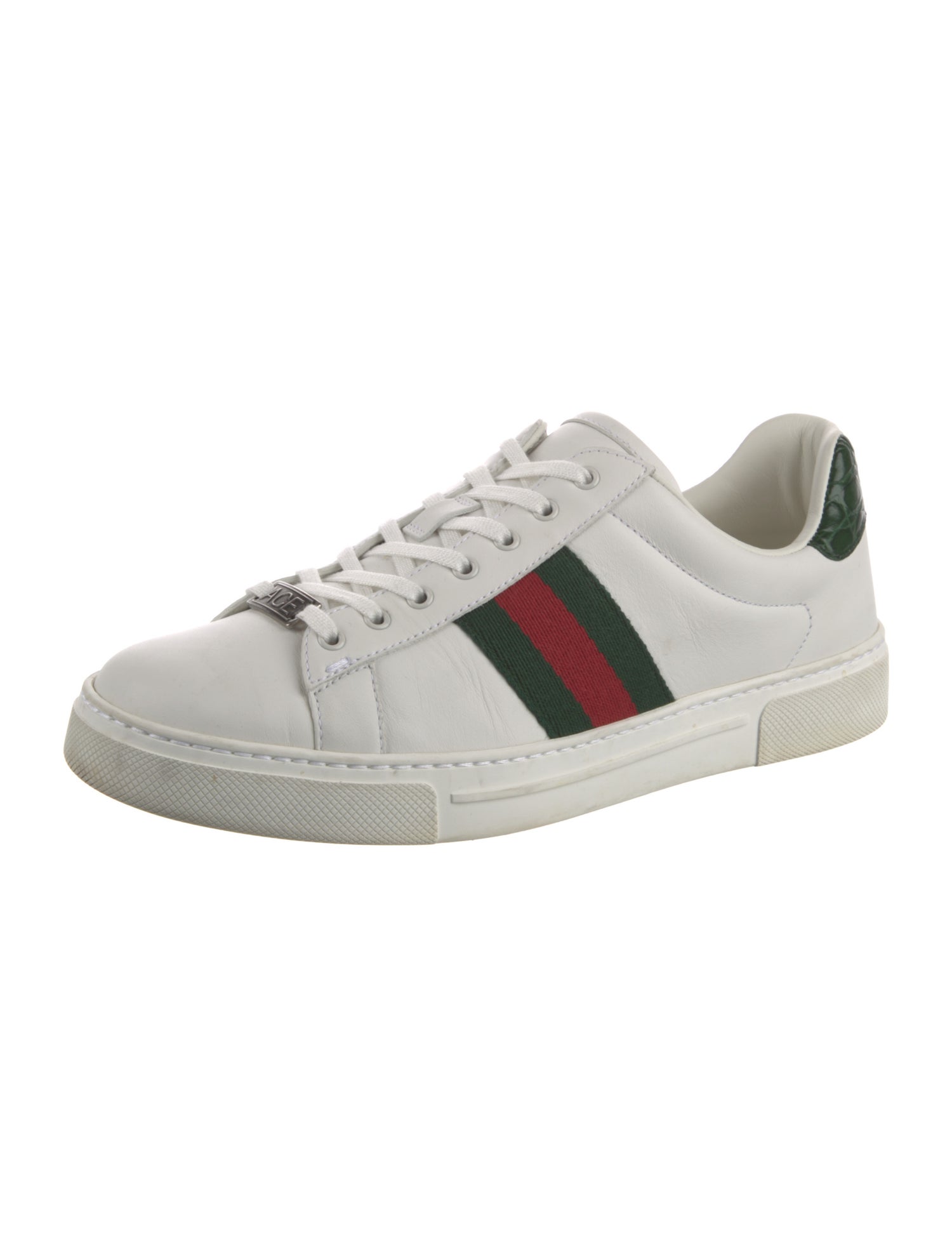 Gucci Web Accent Leather Sneakers