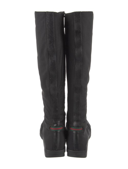 Gucci Web Accent Canvas Boots